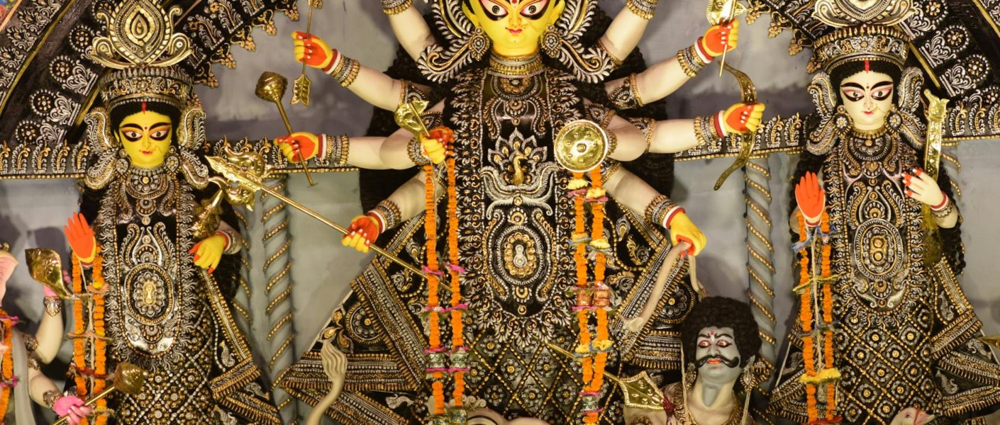 close up photo of hindu goddess durga puja