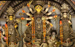 close up photo of hindu goddess durga puja